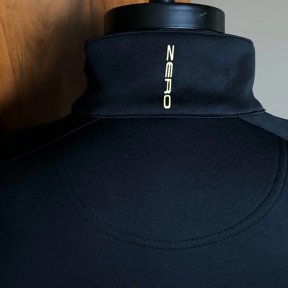 ZERO RESTRICTION Men's Black & Yellow Golf Performance Half Zip - Size MEDIUM - Picture 5 of 15